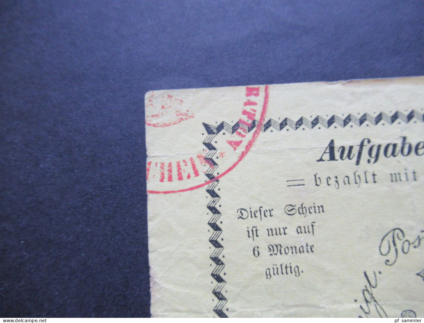 AD 1862 Hannover Aufgabe Schein Königl Post Administration Franco 5 Pfennige Blauer Stempel L1 Göttingen - Hanover