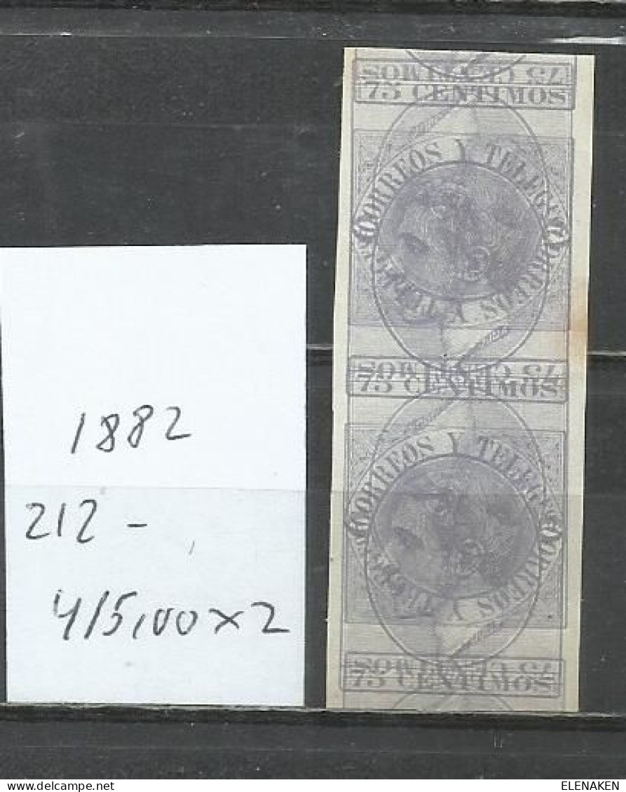 X40- SELLOS ESPAÑA 1882 PRUEBAS Nº212 MACULATURA,DOBLE IMPRESION.MAGNIFICO.IMAGENES REALES.PROOF,ESSAY,TEST.SELLO CLASIC - Neufs