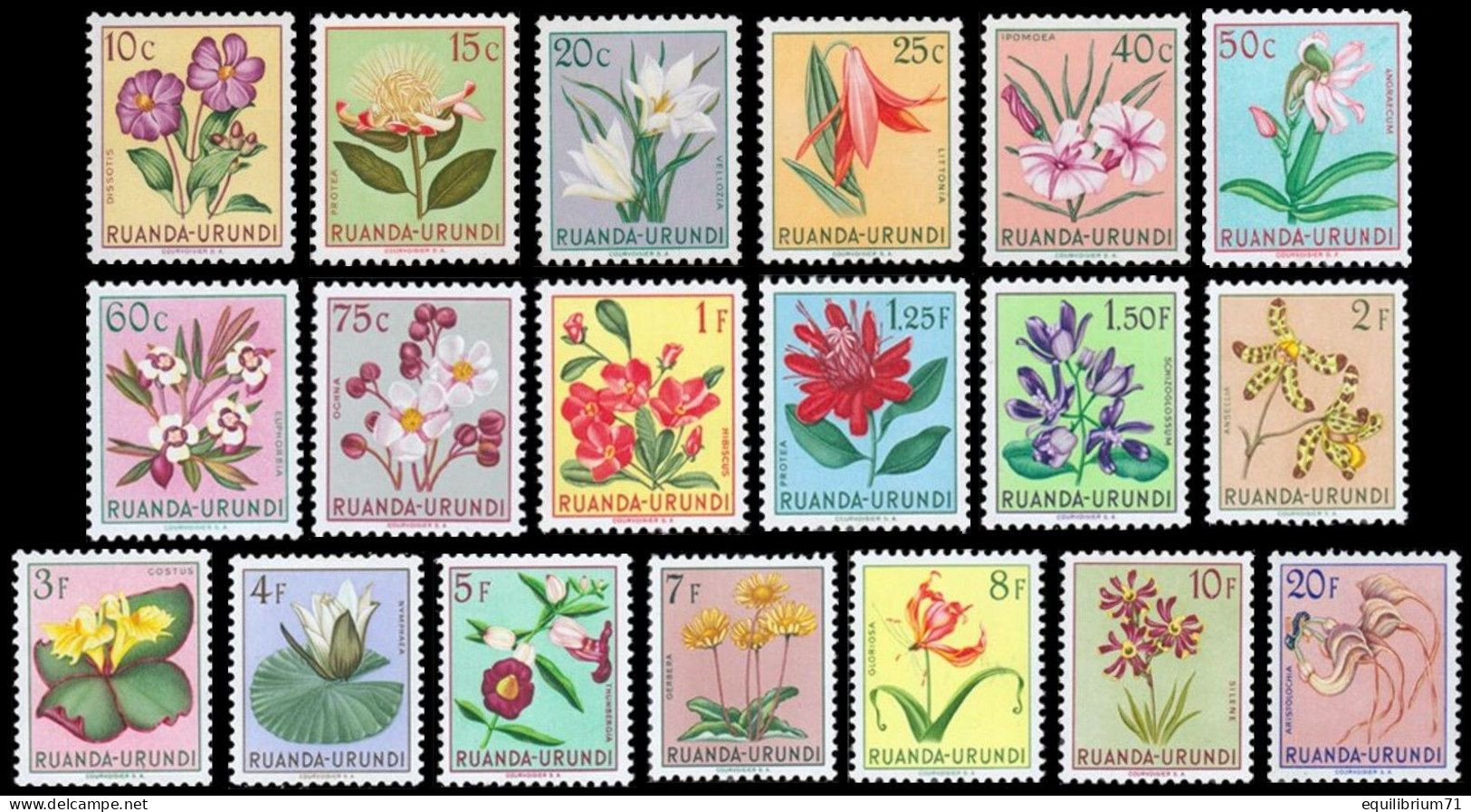 177/195** - Les Fleurs Multicolores / Veelkleurige Bloemen / Bunte Blumen / Multicolored Flowers - RUANDA-URUNDI - Ongebruikt