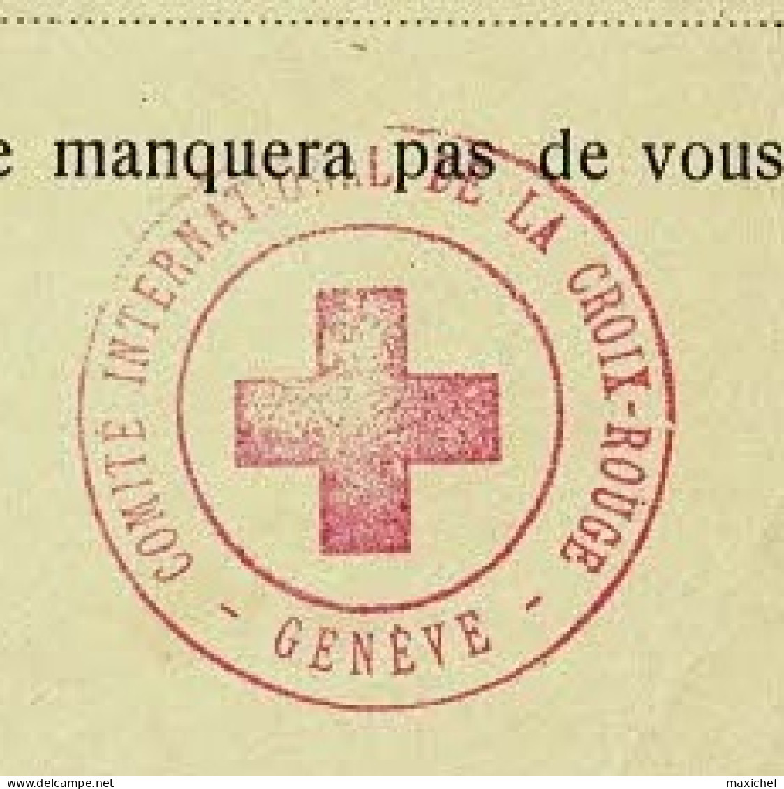 Carte Franc De Port  "Comité International Croix Rouge" Cachets Croix Gammée & Croix Rouge - Pas De Date - Rotes Kreuz