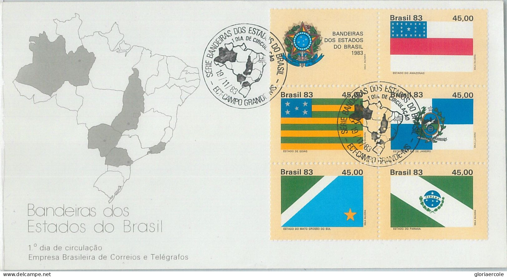 75773 - BRAZIL  - Postal History - FDC COVER  1983 Flags MAPS - Covers