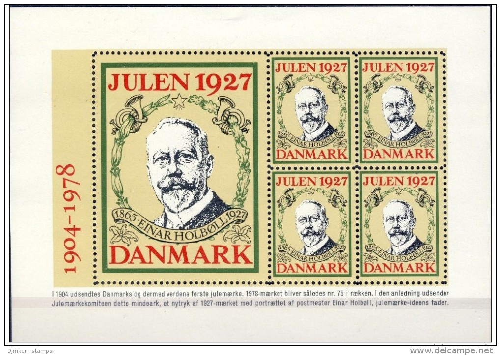 DENMARK 1927 Christmas Seals  Reprint Block (1978)  MNH / ** - Other & Unclassified