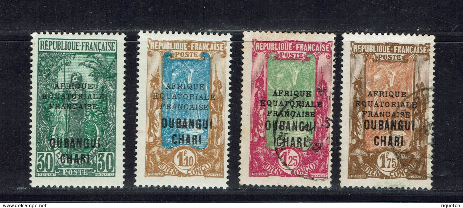 Oubangui. N° 75 Neuf * - 79 Neuf * - 80 Oblitéré Léger Aminci - 82 Oblitéré. Cote 36.50 € - Gebruikt