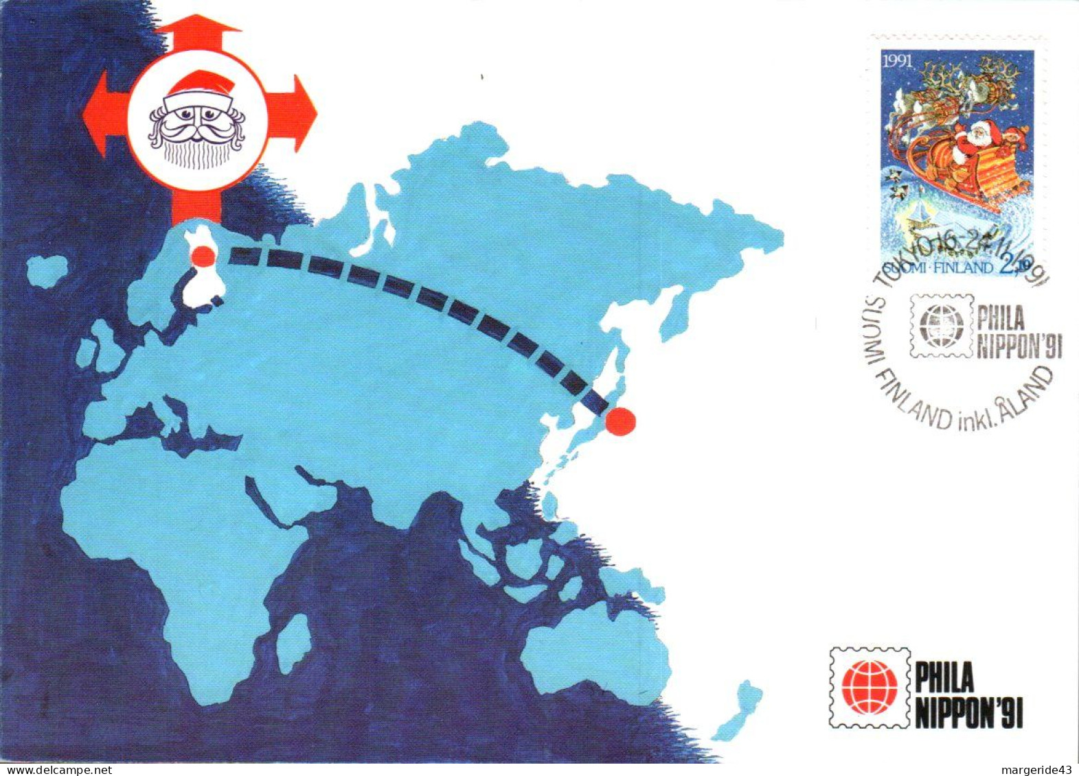 FINLANDE CARTE MAXIMUM EXPO PHILA NIPPON'91 - Maximumkaarten