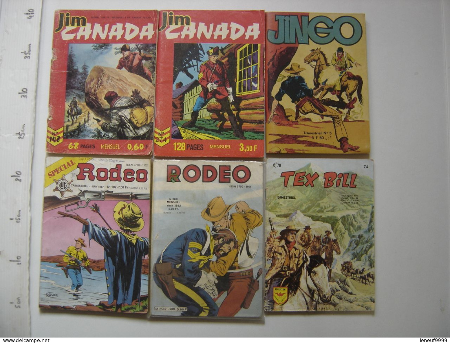 Lot De 6 BD Jim Canada 148 Et 274 Jingo 5 Rodeo 102 Et 380 Tex Bill 74 - Lotti E Stock Libri