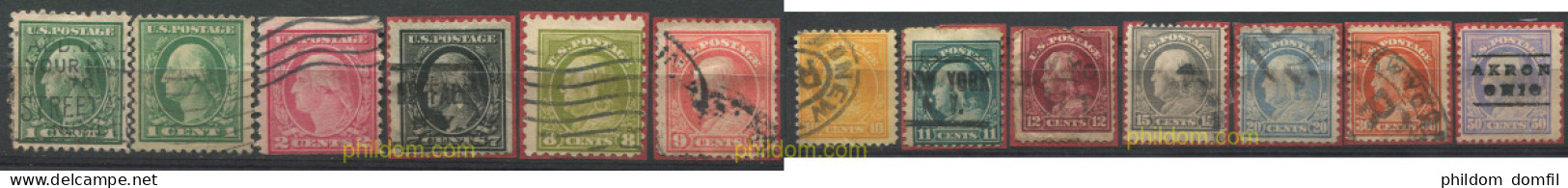 707372 USED ESTADOS UNIDOS 1912 FILIGRANA FRAGMENTOS DE LETRAS (USPS) - Nuevos