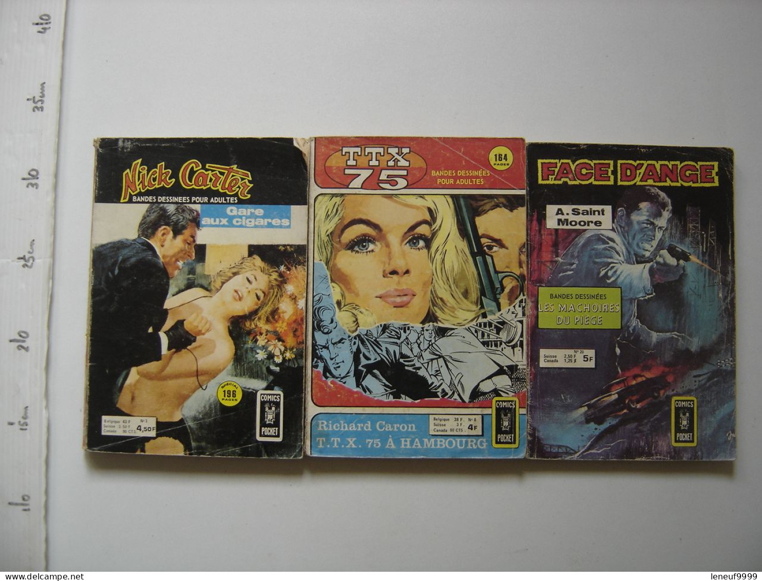 Lot De 3 BD Nick Carter 3 TTX 75 N8 Face D'Ange 20 - Lotti E Stock Libri