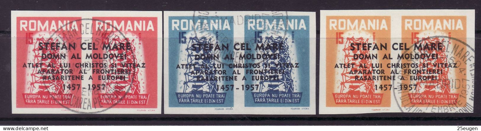 ROMANIA IN EXILE 1957 EUROPA CEPT  USED NOT PERFORATED - 1957