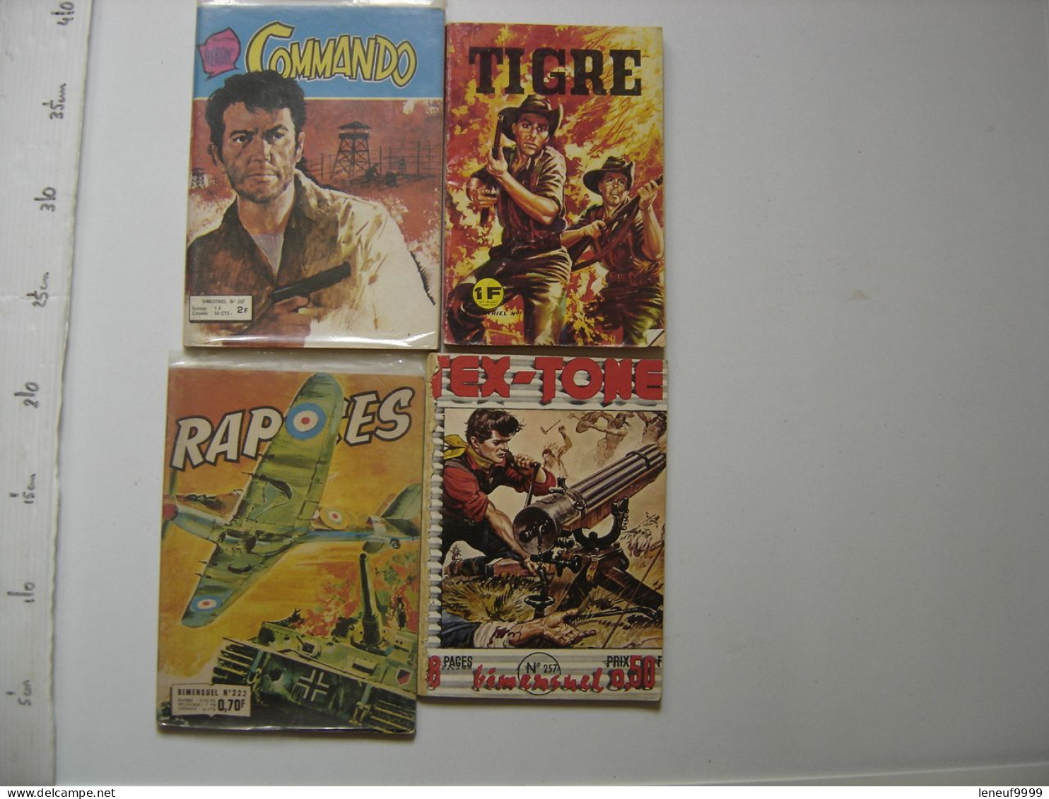 Lot De 4 BD Commando 257 Tigre 19 Rapaces 222 Tex Tone 257 - Paquete De Libros