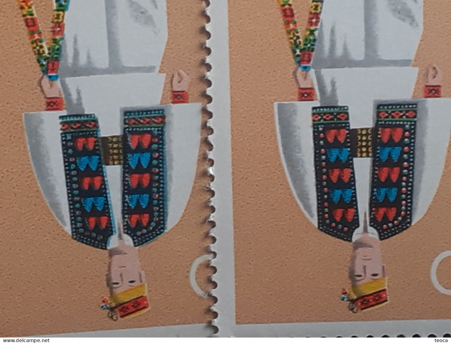 Stamps Errors Romania 1979 # Mi 3659 Traditional Folk Costumes Of The Maramures , Printed With Multiple Printing Errors - Abarten Und Kuriositäten