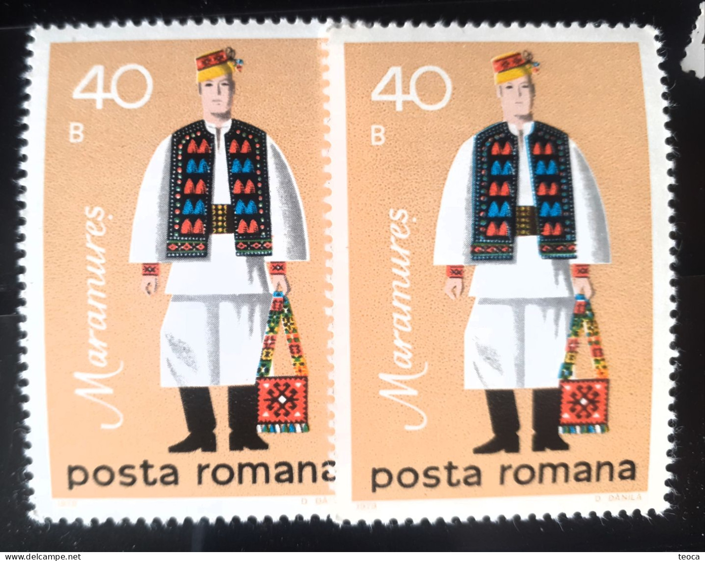 Stamps Errors Romania 1979 # Mi 3659 Traditional Folk Costumes Of The Maramures , Printed With Multiple Printing Errors - Variedades Y Curiosidades