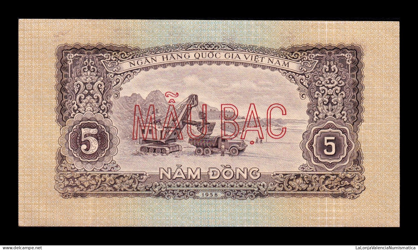 Vietnam 5 Dong 1958 Pick 73a Specimen Sc- AUnc - Viêt-Nam