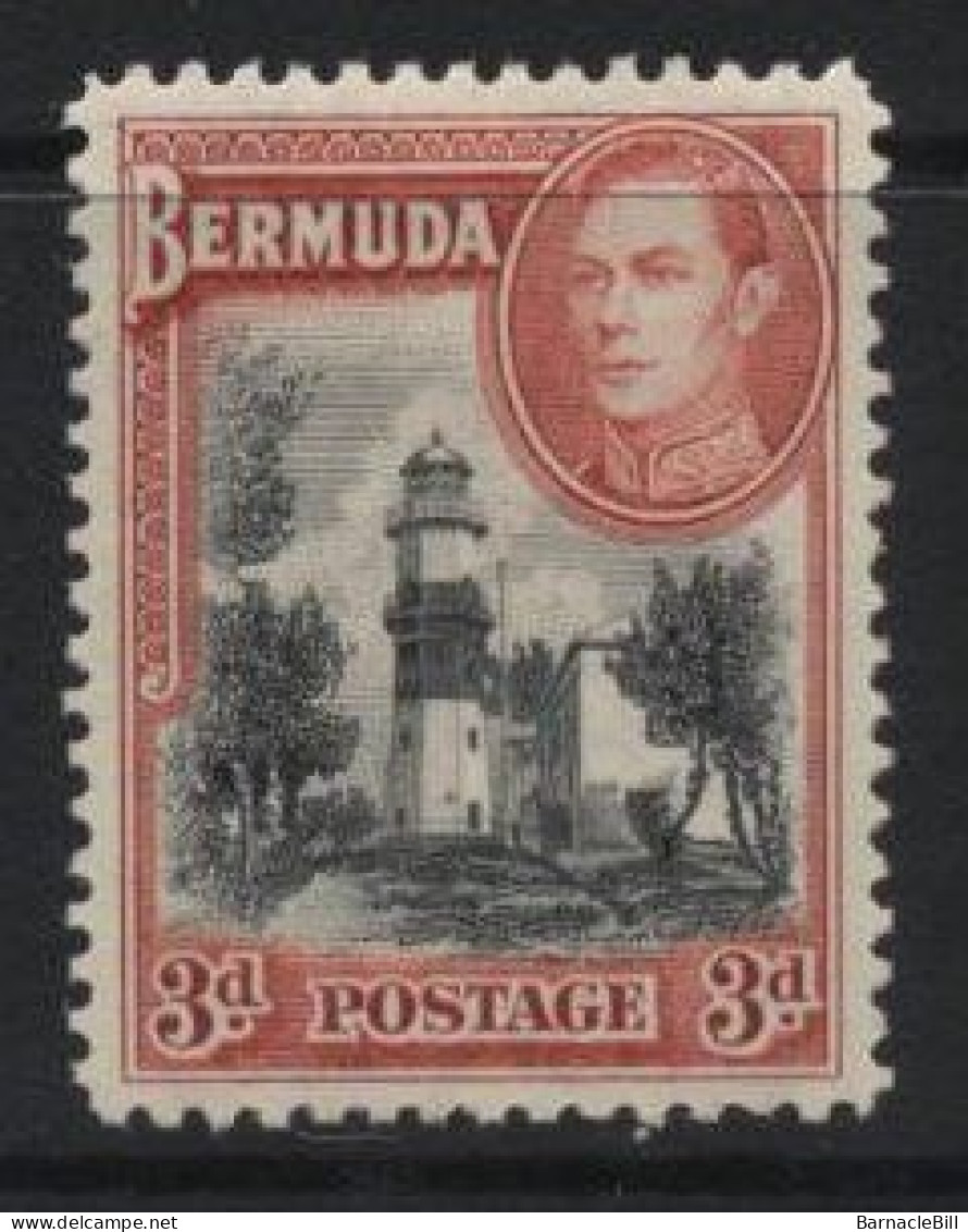 Bermuda (A29) 1936 George VI Pictorial. 3d. Black & Red. Unused. Hinged. - Bermuda