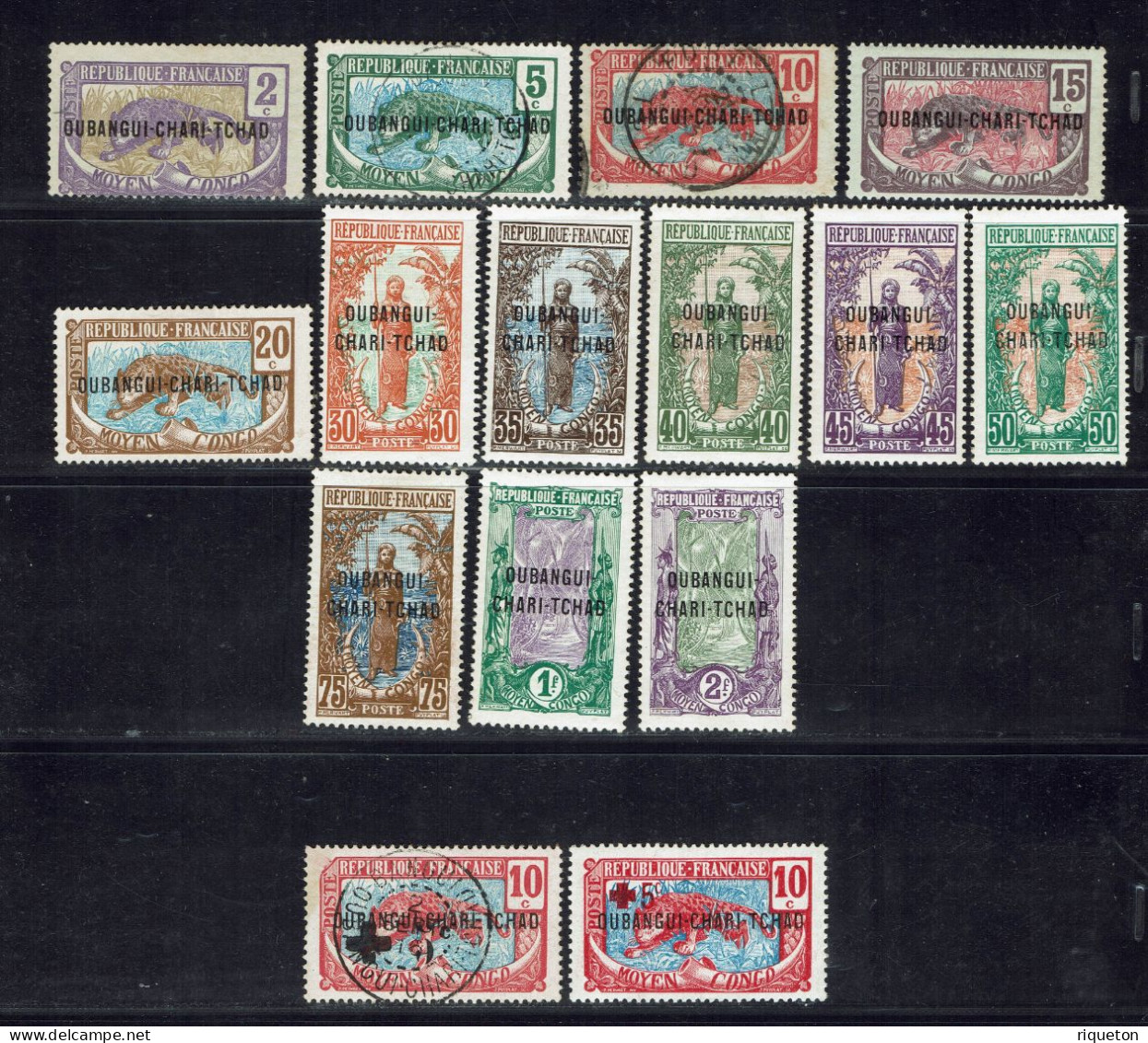 Oubangui. 1915-18. N°1/17 (sauf 1 - 3 - 17)  Et  + 18/19. Neufs X . Trois Timbres Oblitérés. - Neufs