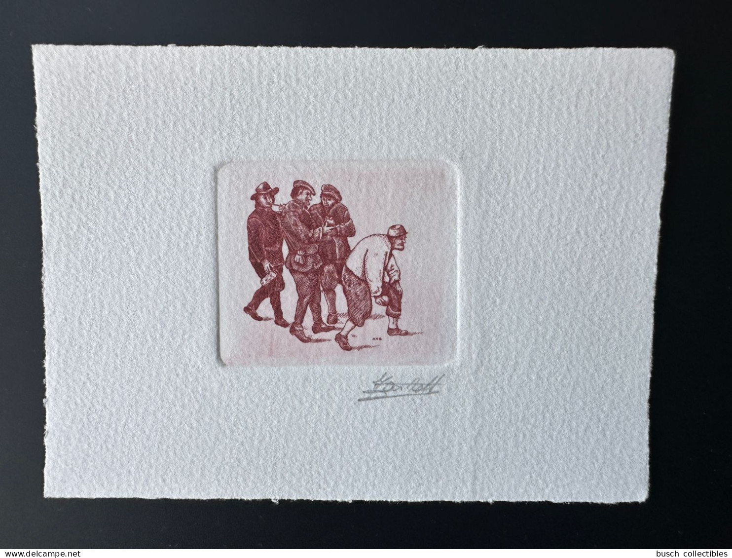 Belgique 1990 COB 2395 Epreuve D'artiste Proof 1er Jour FDC David Teniers II Le Jeune Tableau Art Kunst London Rouge - Autres & Non Classés