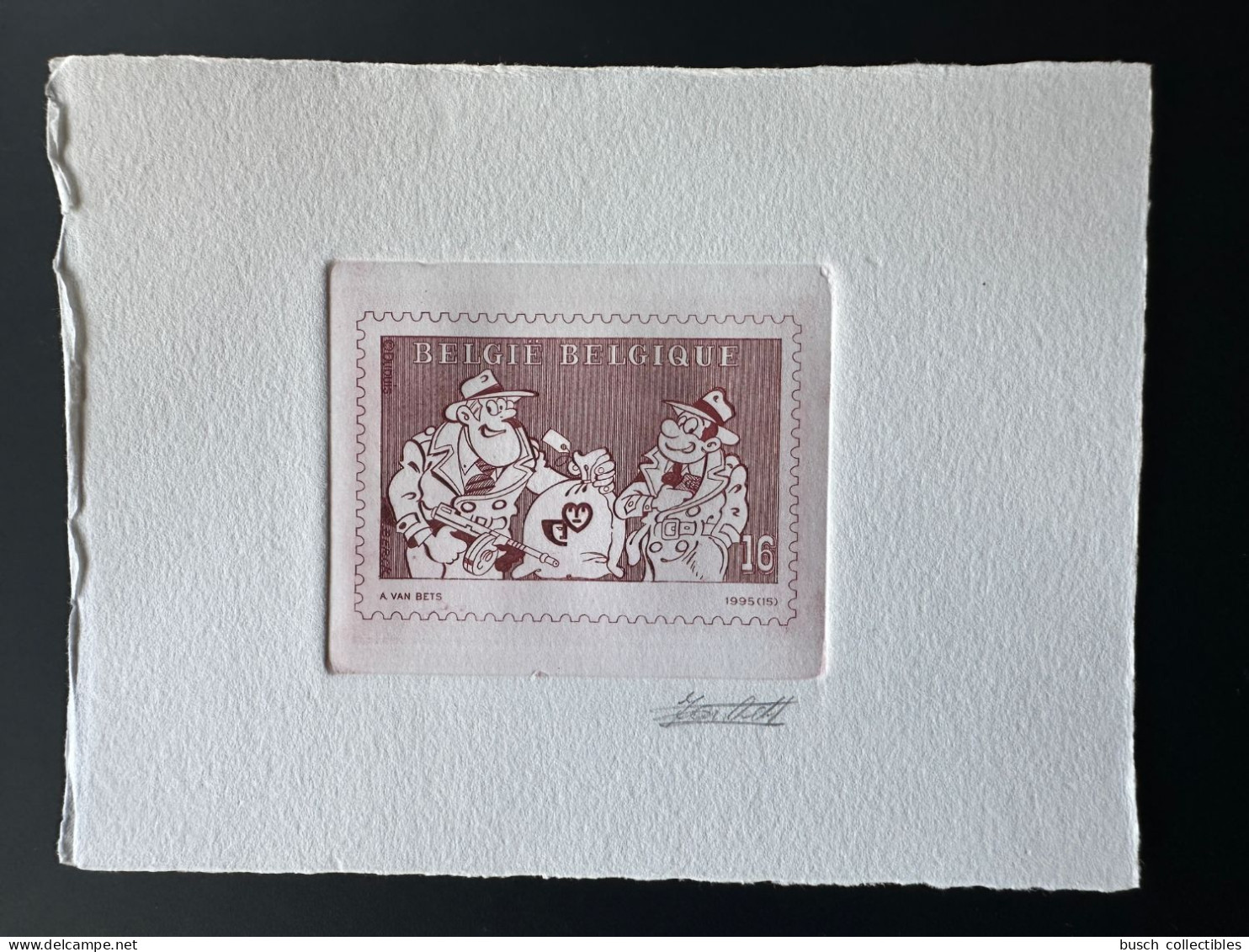 Belgique 1995 COB 2619 Epreuve D'artiste Proof 1er Jour FDC BD Dupuis Raoul Cauvin Sammy Comic Bande Dessinée Rouge - Proeven & Herdruk