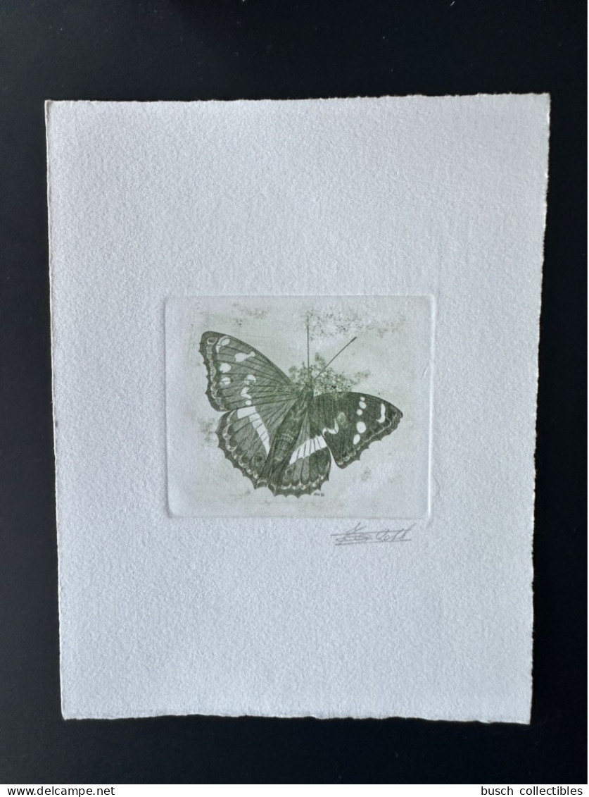 Belgique 1993 COB 2504 Epreuve D'artiste Proof 1er Jour FDC Papillon Butterfly Schmetterling Apatura Iris Vert - Schmetterlinge