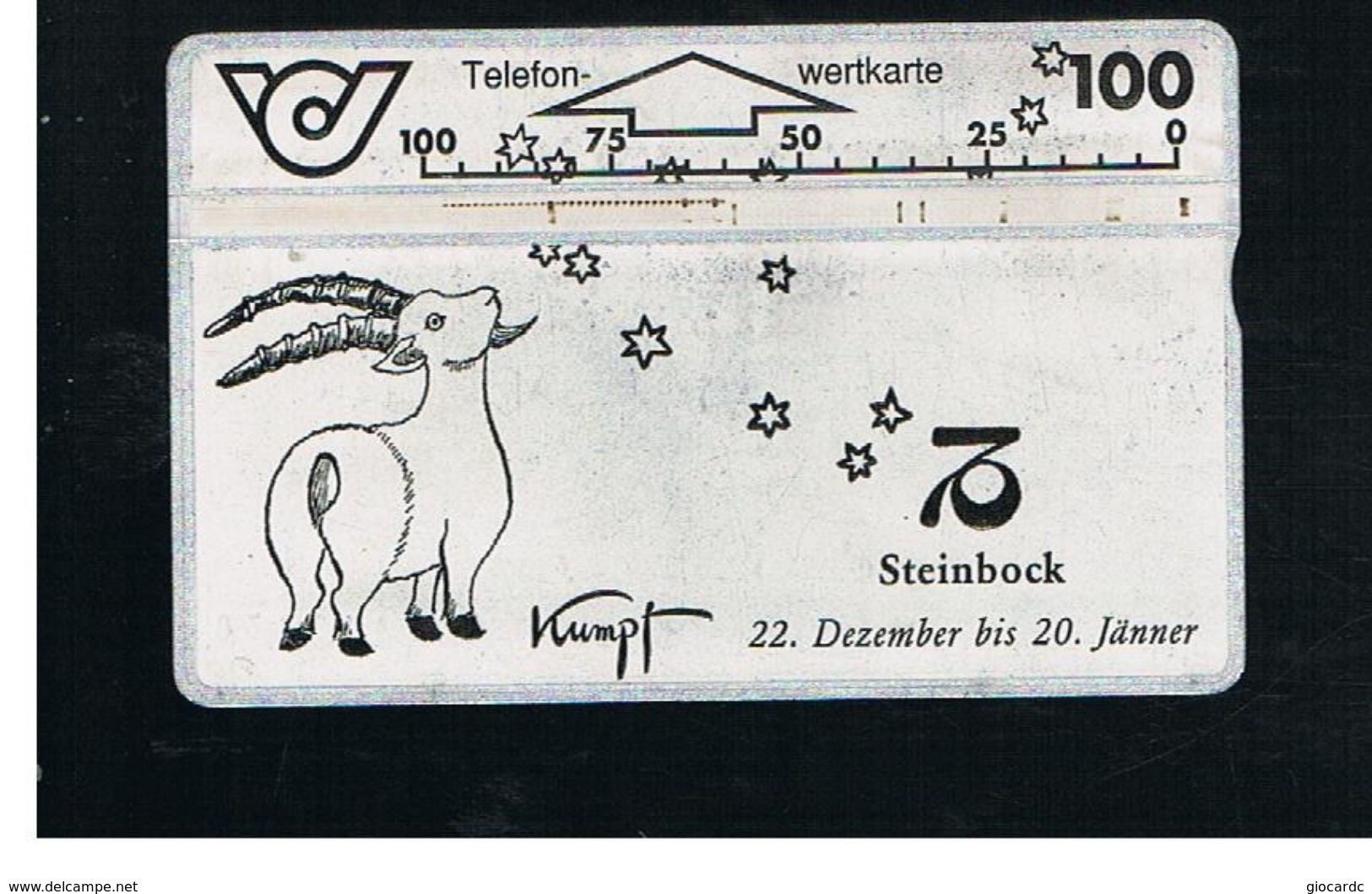 AUSTRIA - TELEKOM AUSTRIA L&G - 1995 HOROSCOPE, ZODIAC: CAPRICORN - USED - RIF. 10268 - Dierenriem