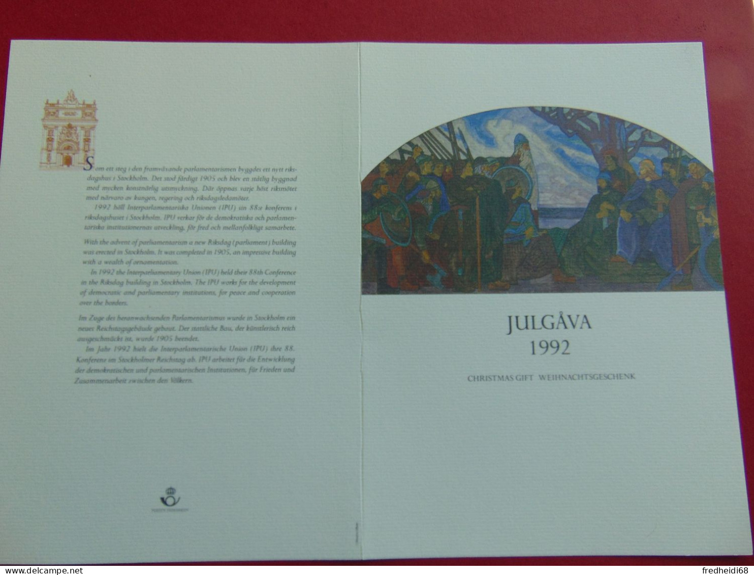 Très Beau Document Adressé Par La Poste Pour Ses Voeux De 1992 à Ses Abonnés - Brieven En Documenten