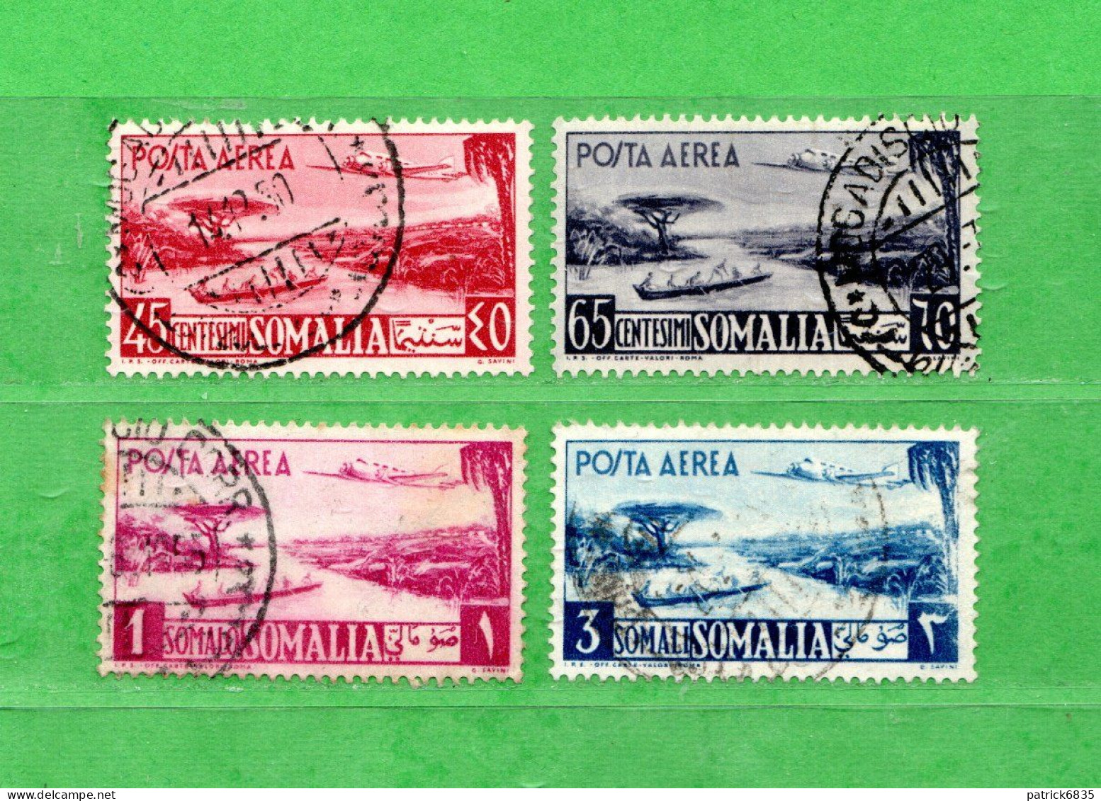 (Us8) SOMALIA - AFIS ° 1950 - PITTORICA - POSTA AEREA. Unif. A.2-3-6-9.  Come Scansione. - Somalia (AFIS)