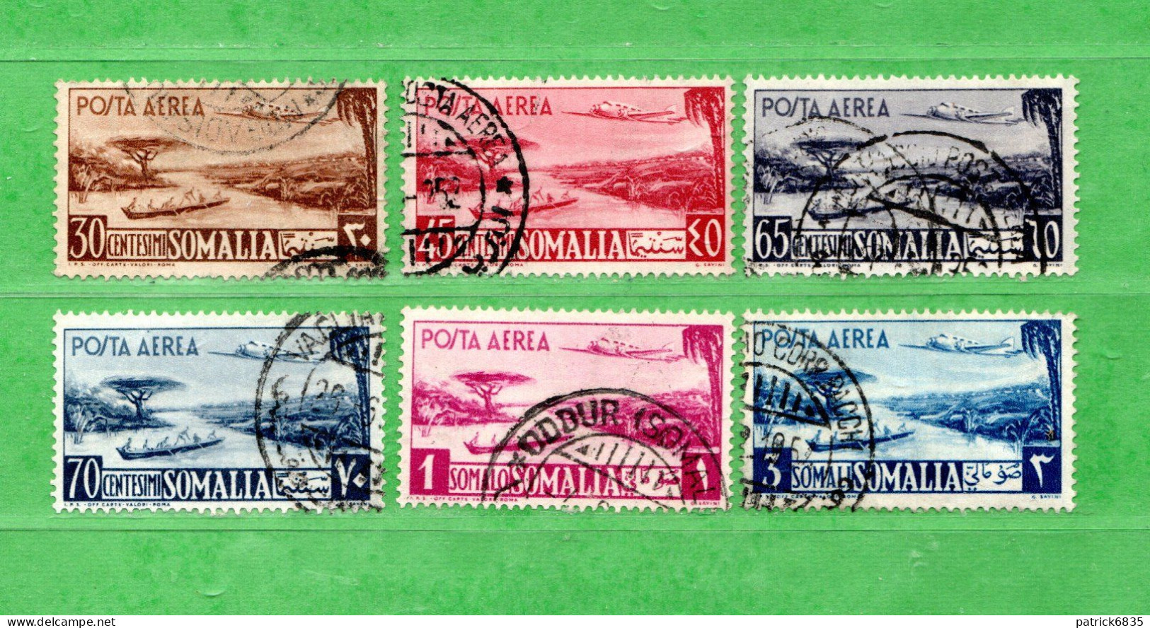 (Us8) SOMALIA - AFIS ° 1950 - PITTORICA - POSTA AEREA. Unif. A.1-2-3-4-6-9.  Come Scansione. - Somalia (AFIS)