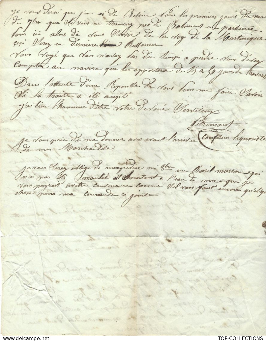 1840 "Outremer Le Havre Pointe à Pitre Guadeloupe  => L.Honnoré Négocants Marseille Navigation Liste  Denrées Coloniales - 1800 – 1899