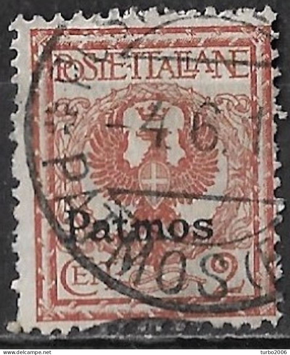 DODECANESE 1912 Black Overprint PATMOS On Italian Stamps 2 C Redbrown Vl. 1 - Dodekanisos