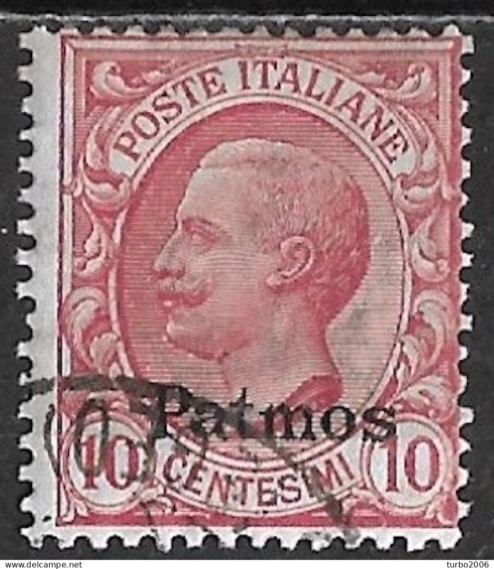 DODECANESE 1912 Black Overprint PATMOS On Italian Stamps 10 C Carmine Vl. 3 - Dodekanisos