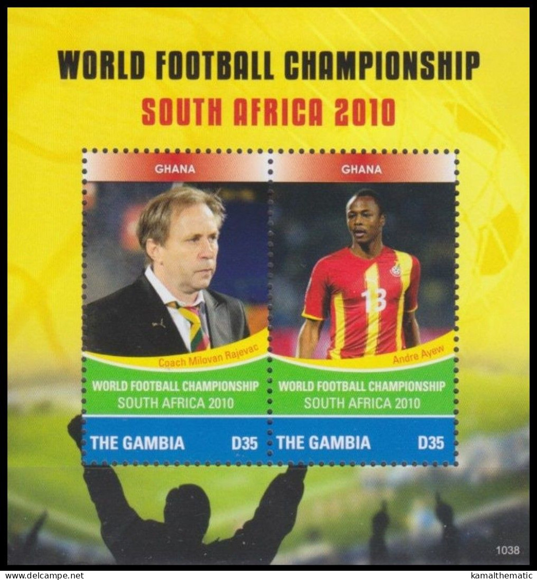 Gambia 2010 MNH SS, South Africa Football WC Ghana Team Coach, Soccer, Sports - 2010 – Sud Africa