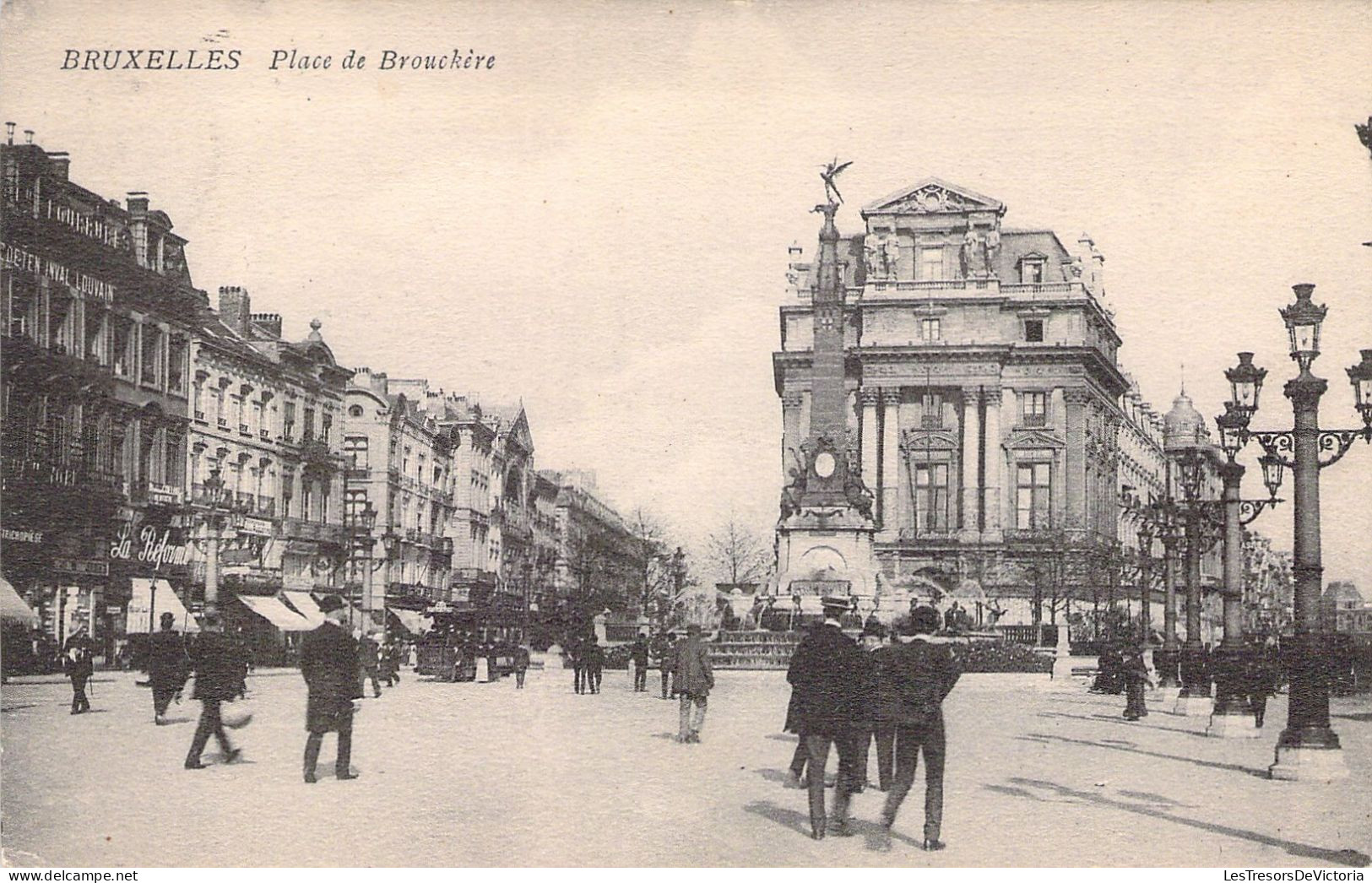 BELGIQUE - BRUXELLES - Place De Broukère- Carte Postale Ancienne - Otros & Sin Clasificación