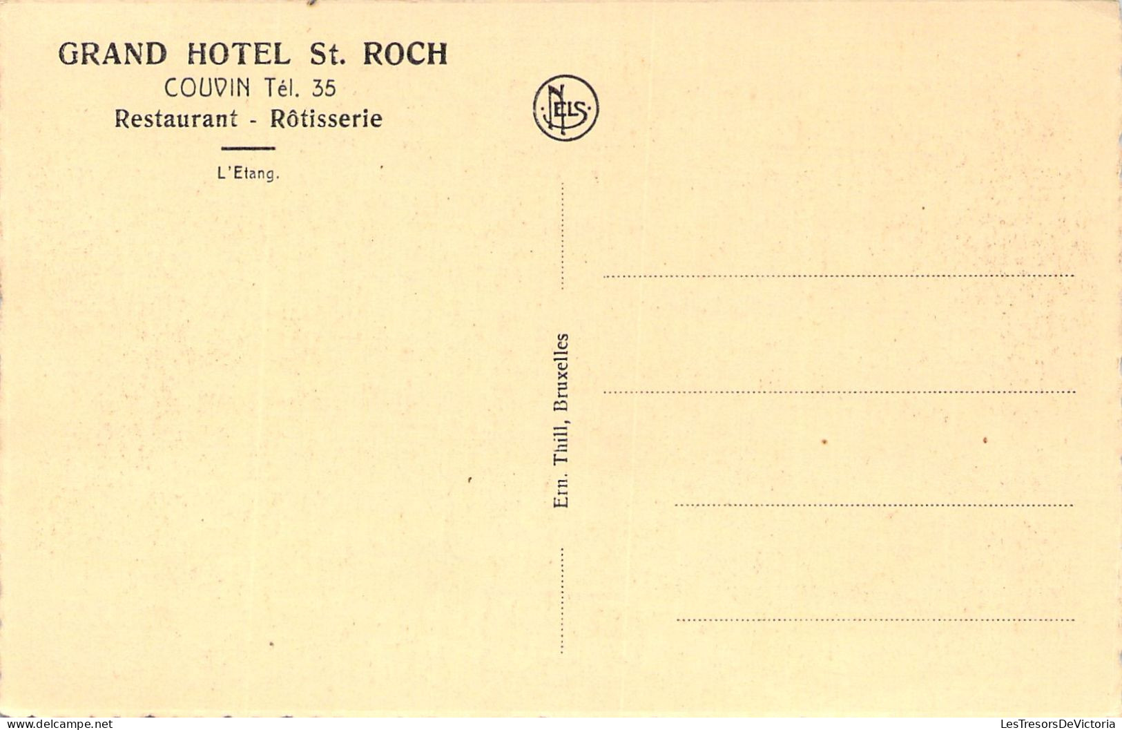 BELGIQUE - COUVIN - Grand Hôtel St Roch - Restaurant Rotisserie - L'étang - Barque - Carte Postale Ancienne - Couvin