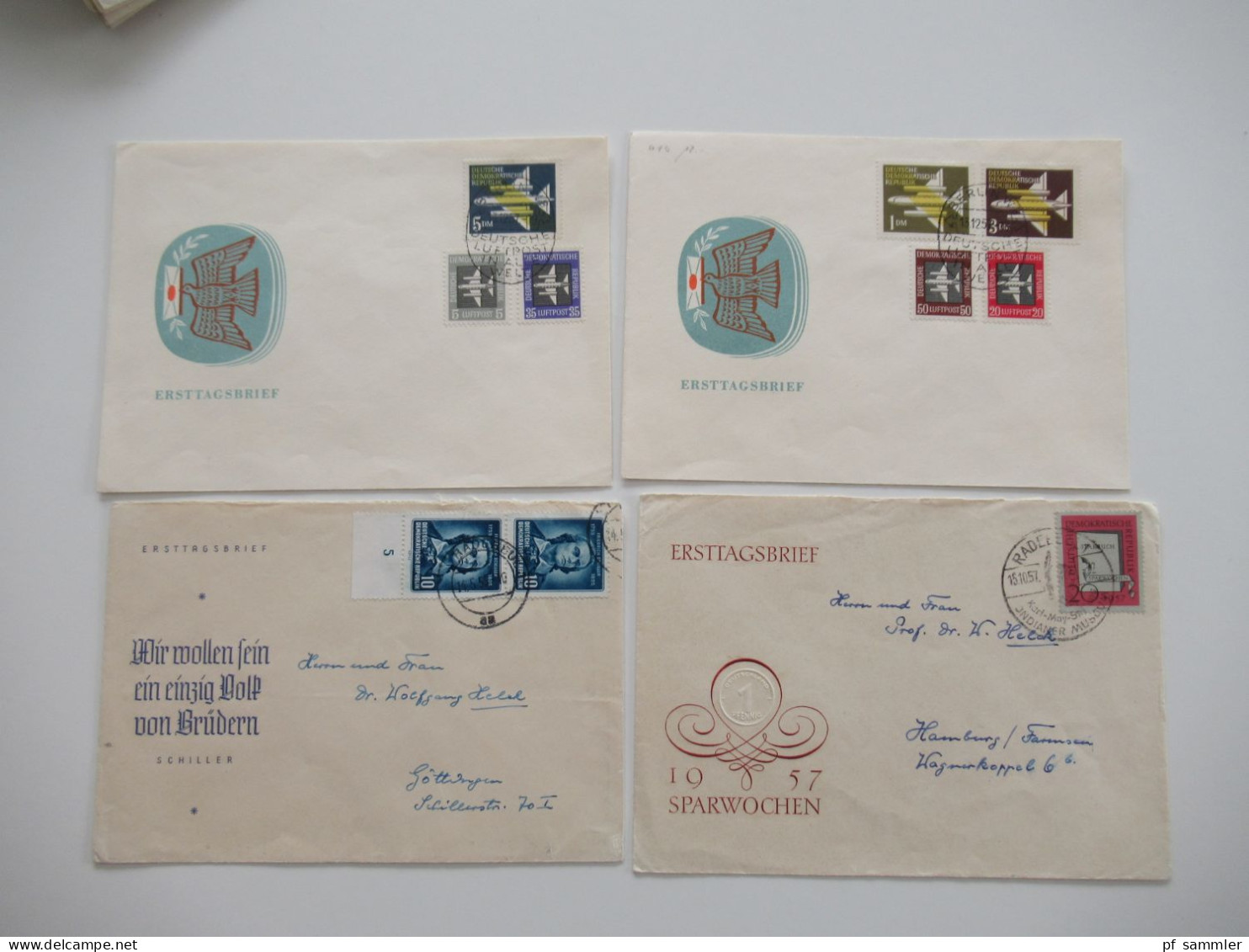 DDR Belegeposten ab 1955 - 1980er Jahre / viele FDC echt gelaufen in die BRD / etliches aus dem Bedarf! Insgesamt 240 St