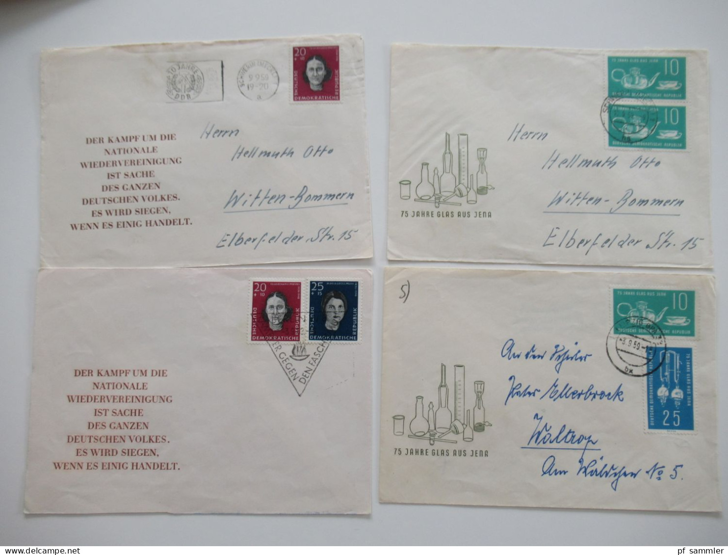 DDR Belegeposten ab 1955 - 1980er Jahre / viele FDC echt gelaufen in die BRD / etliches aus dem Bedarf! Insgesamt 240 St