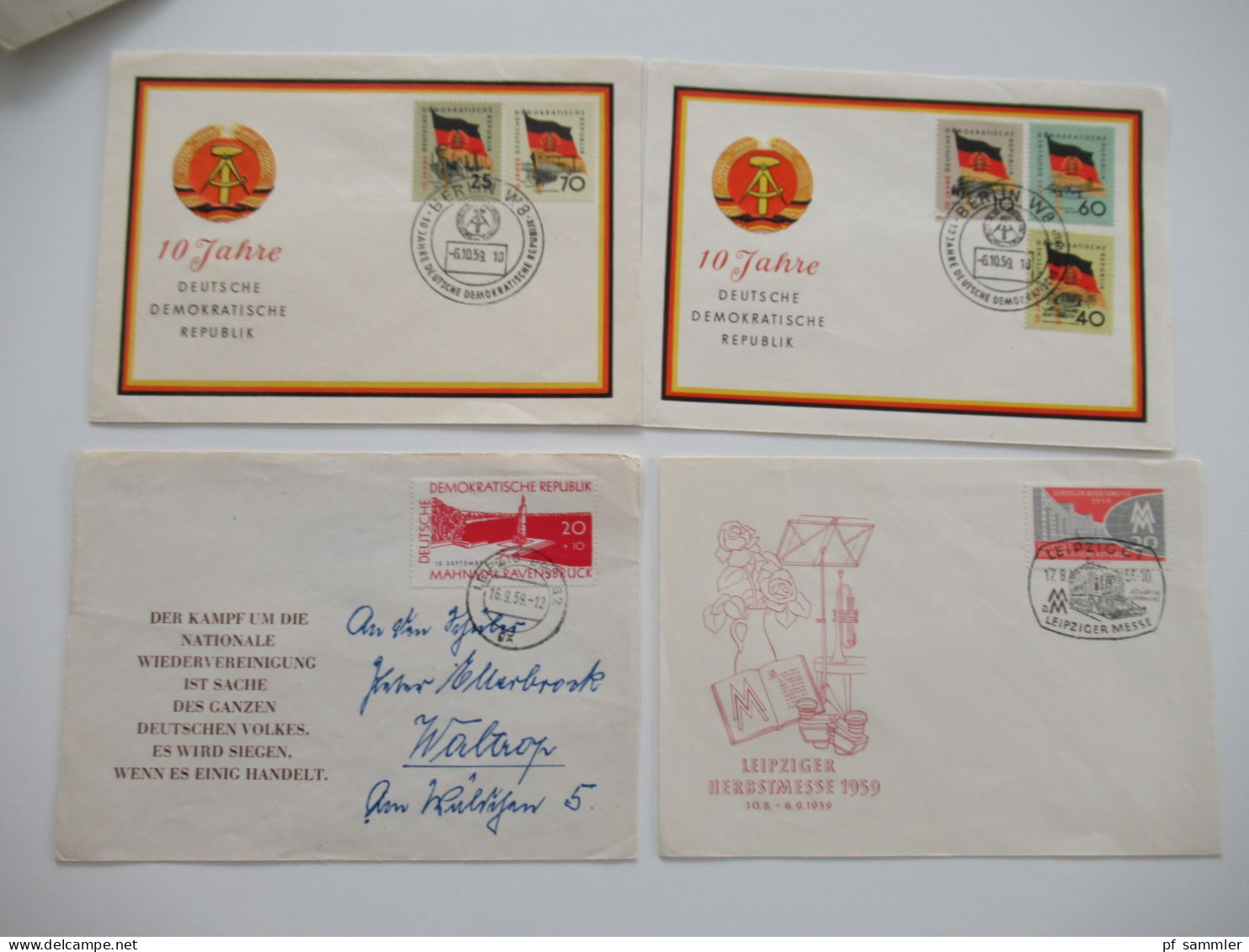 DDR Belegeposten ab 1955 - 1980er Jahre / viele FDC echt gelaufen in die BRD / etliches aus dem Bedarf! Insgesamt 240 St