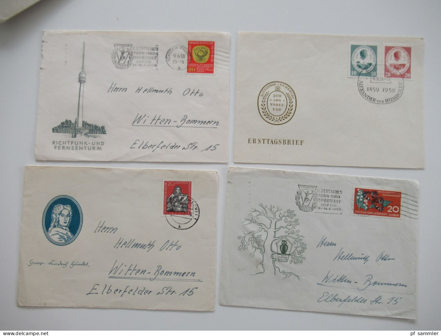 DDR Belegeposten ab 1955 - 1980er Jahre / viele FDC echt gelaufen in die BRD / etliches aus dem Bedarf! Insgesamt 240 St