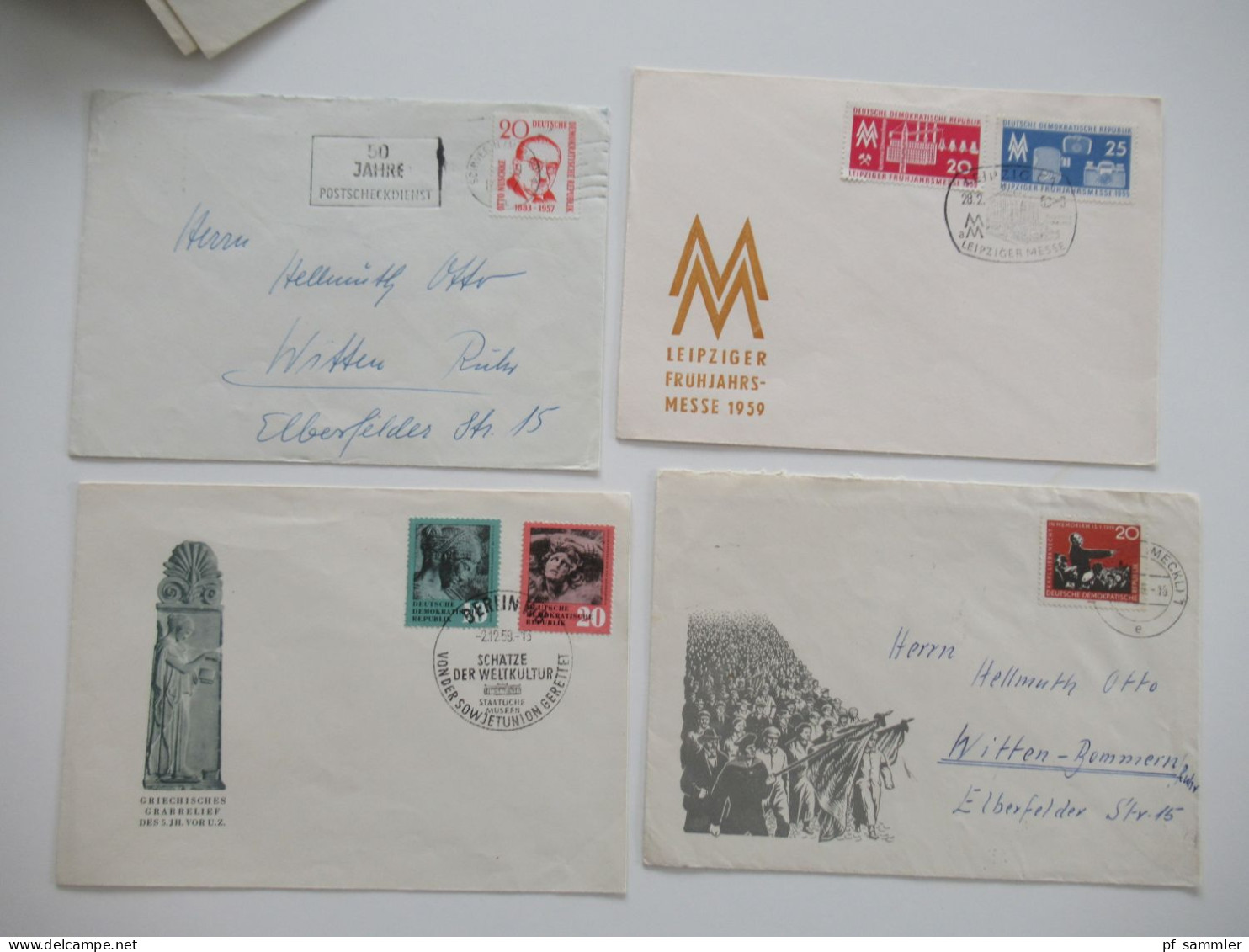 DDR Belegeposten ab 1955 - 1980er Jahre / viele FDC echt gelaufen in die BRD / etliches aus dem Bedarf! Insgesamt 240 St