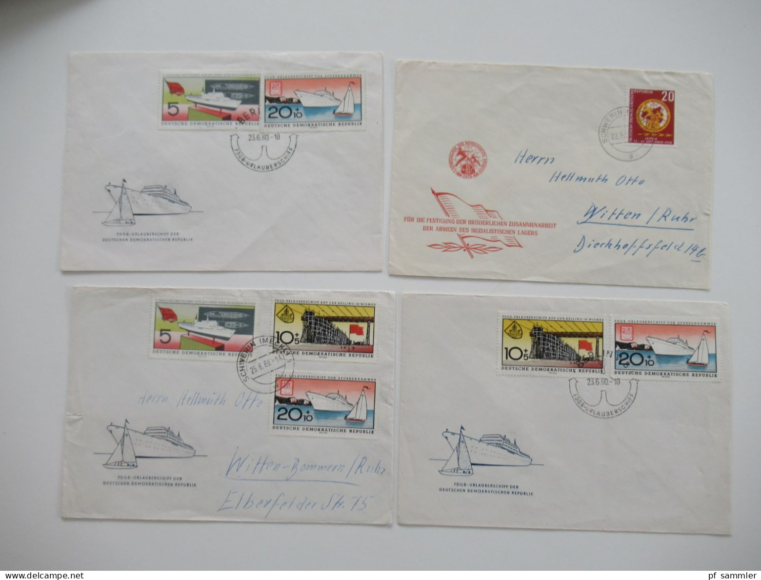 DDR Belegeposten ab 1955 - 1980er Jahre / viele FDC echt gelaufen in die BRD / etliches aus dem Bedarf! Insgesamt 240 St