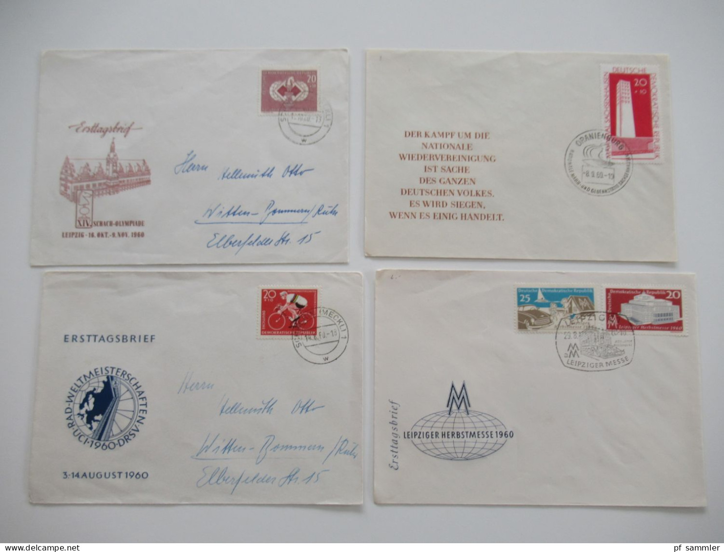 DDR Belegeposten ab 1955 - 1980er Jahre / viele FDC echt gelaufen in die BRD / etliches aus dem Bedarf! Insgesamt 240 St