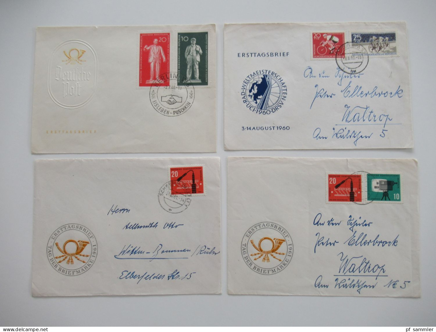 DDR Belegeposten ab 1955 - 1980er Jahre / viele FDC echt gelaufen in die BRD / etliches aus dem Bedarf! Insgesamt 240 St