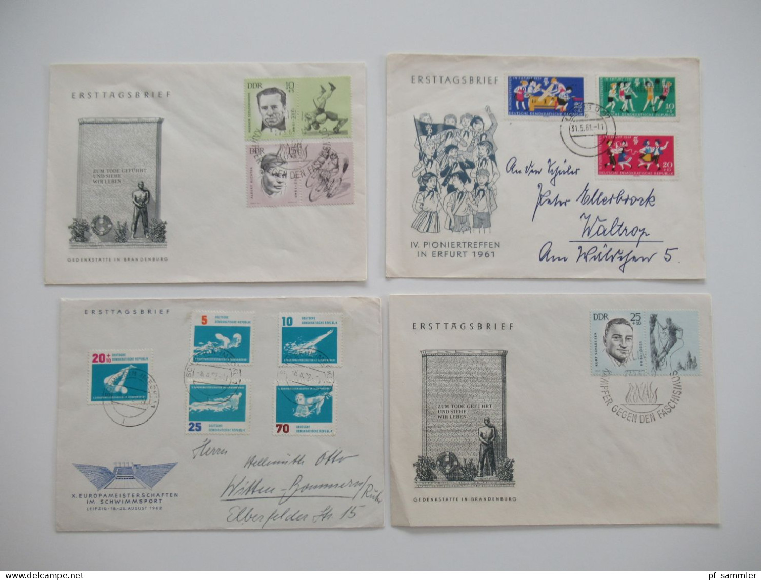 DDR Belegeposten ab 1955 - 1980er Jahre / viele FDC echt gelaufen in die BRD / etliches aus dem Bedarf! Insgesamt 240 St