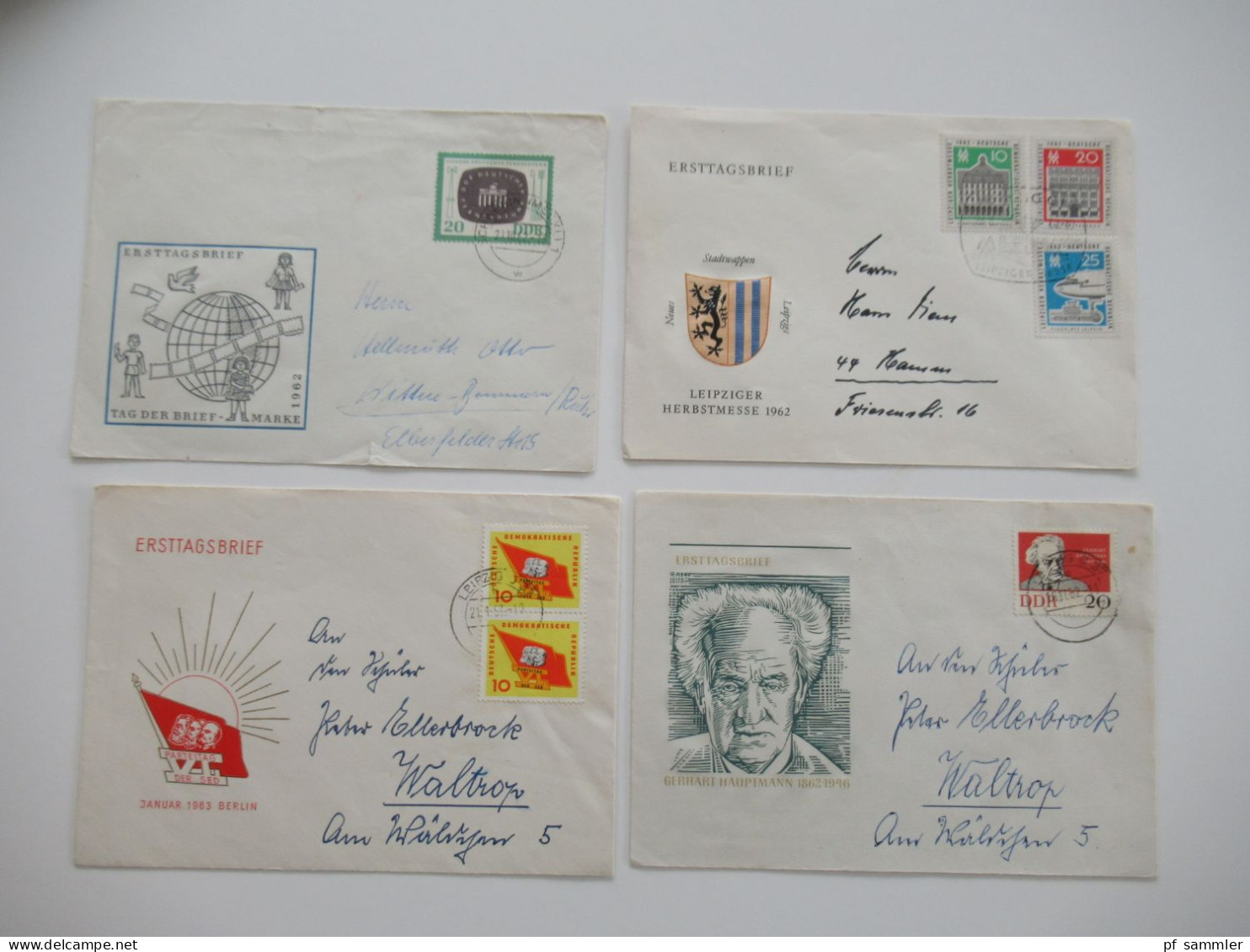 DDR Belegeposten ab 1955 - 1980er Jahre / viele FDC echt gelaufen in die BRD / etliches aus dem Bedarf! Insgesamt 240 St