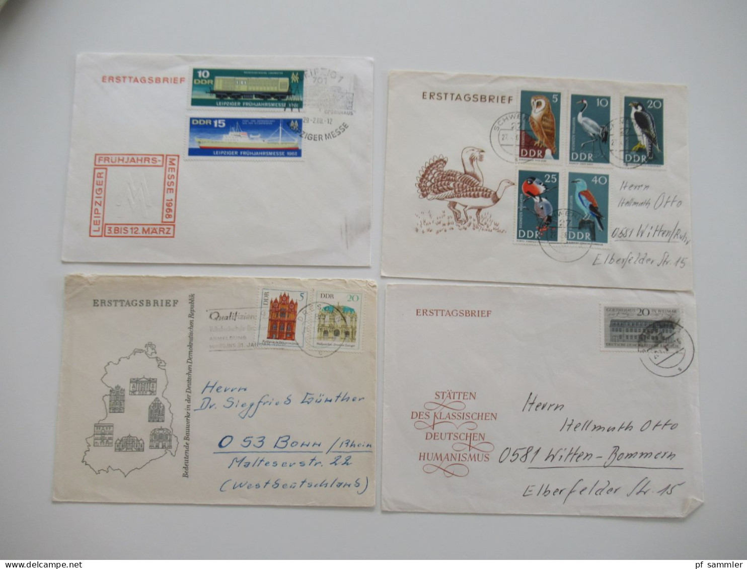 DDR Belegeposten ab 1955 - 1980er Jahre / viele FDC echt gelaufen in die BRD / etliches aus dem Bedarf! Insgesamt 240 St