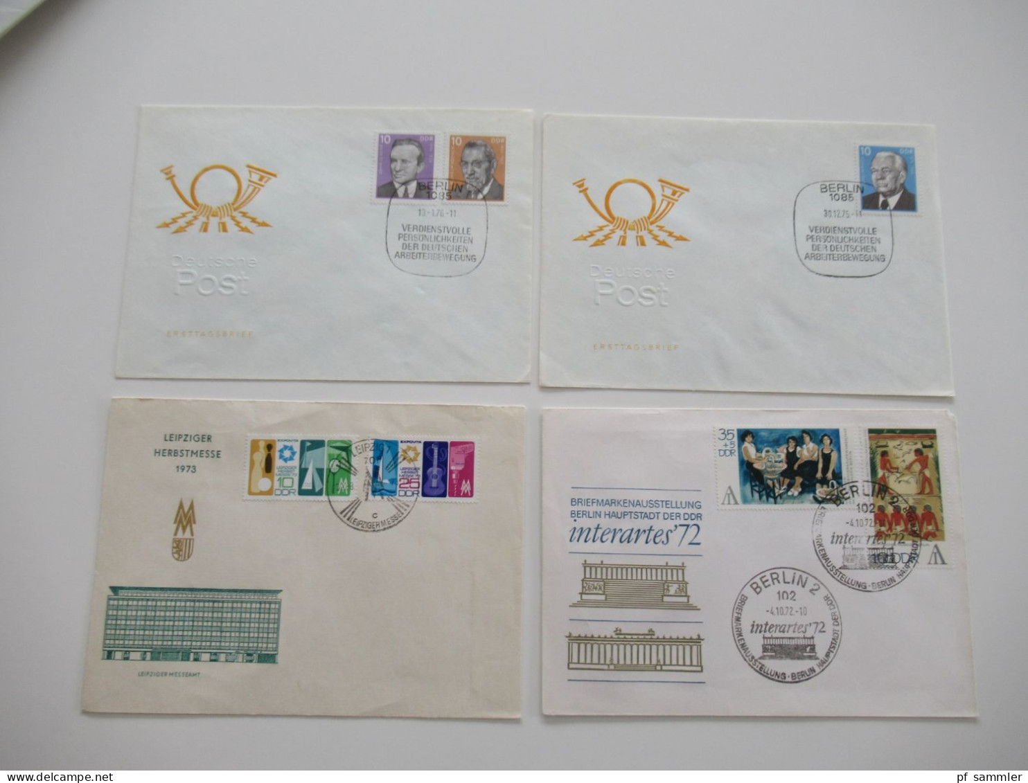 DDR Belegeposten ab 1955 - 1980er Jahre / viele FDC echt gelaufen in die BRD / etliches aus dem Bedarf! Insgesamt 240 St