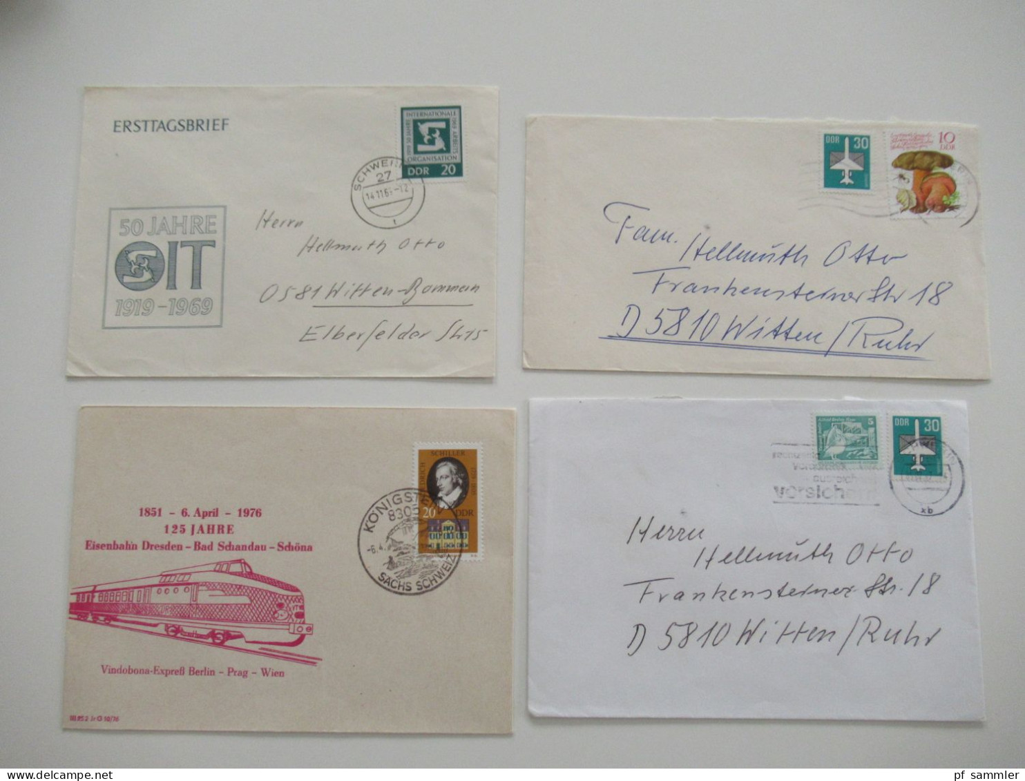 DDR Belegeposten ab 1955 - 1980er Jahre / viele FDC echt gelaufen in die BRD / etliches aus dem Bedarf! Insgesamt 240 St