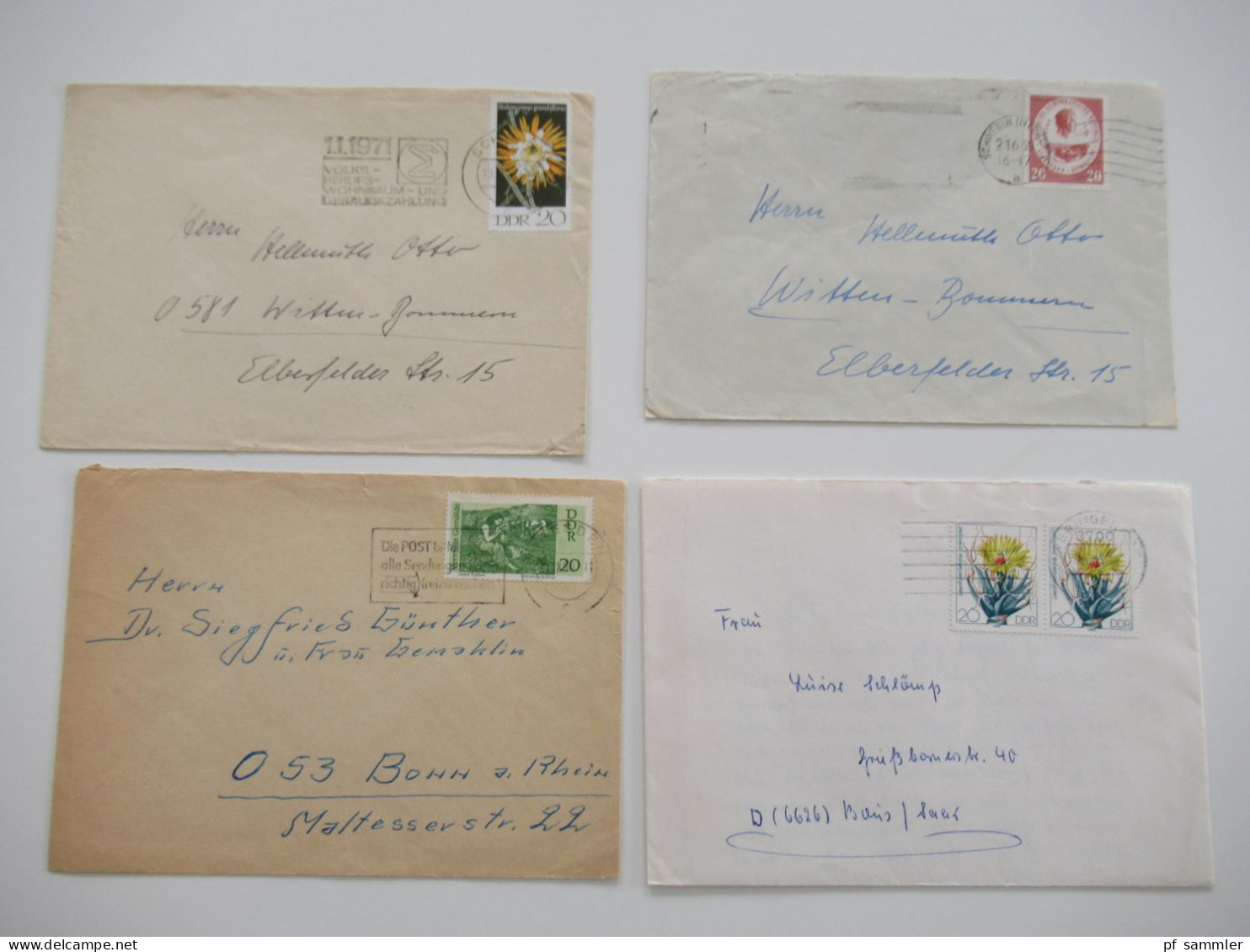 DDR Belegeposten ab 1955 - 1980er Jahre / viele FDC echt gelaufen in die BRD / etliches aus dem Bedarf! Insgesamt 240 St