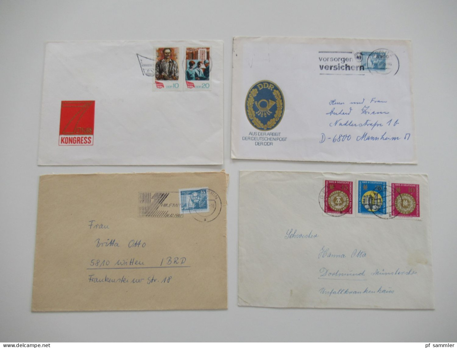 DDR Belegeposten ab 1955 - 1980er Jahre / viele FDC echt gelaufen in die BRD / etliches aus dem Bedarf! Insgesamt 240 St