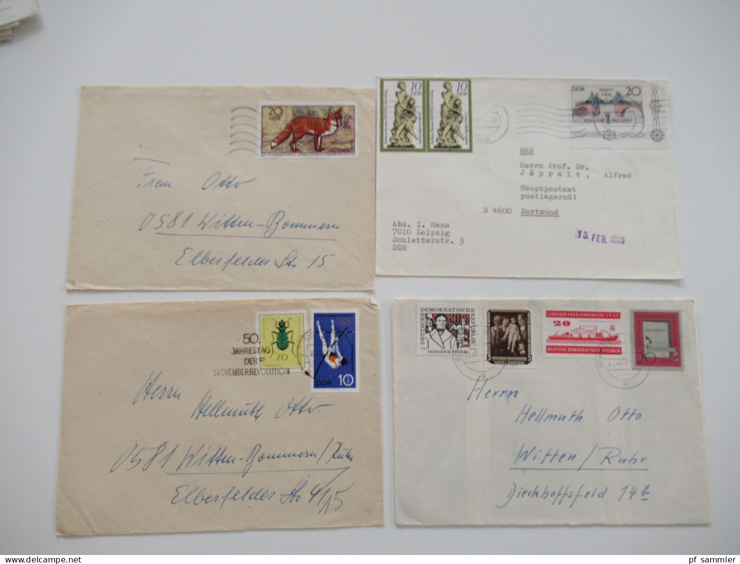 DDR Belegeposten ab 1955 - 1980er Jahre / viele FDC echt gelaufen in die BRD / etliches aus dem Bedarf! Insgesamt 240 St