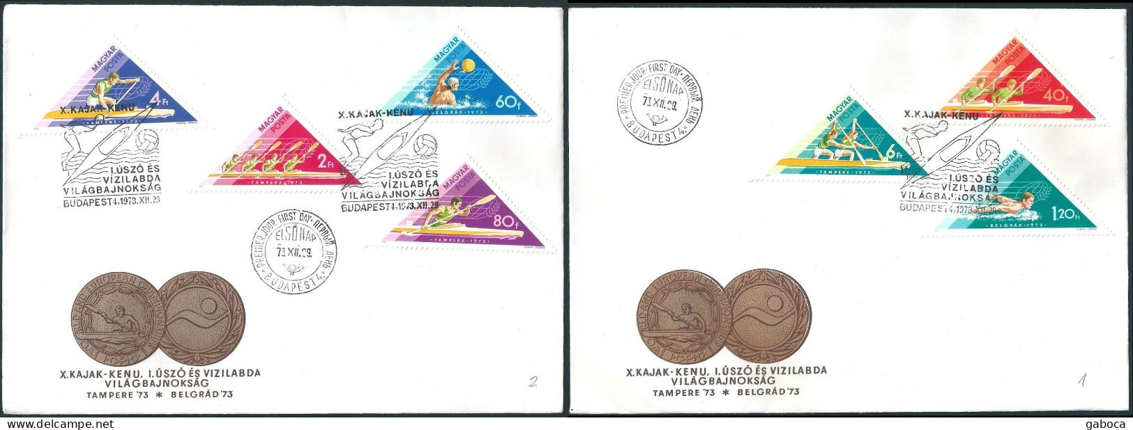 C4454 Hungary FDC Water Sport World Championship Medal - Canoë