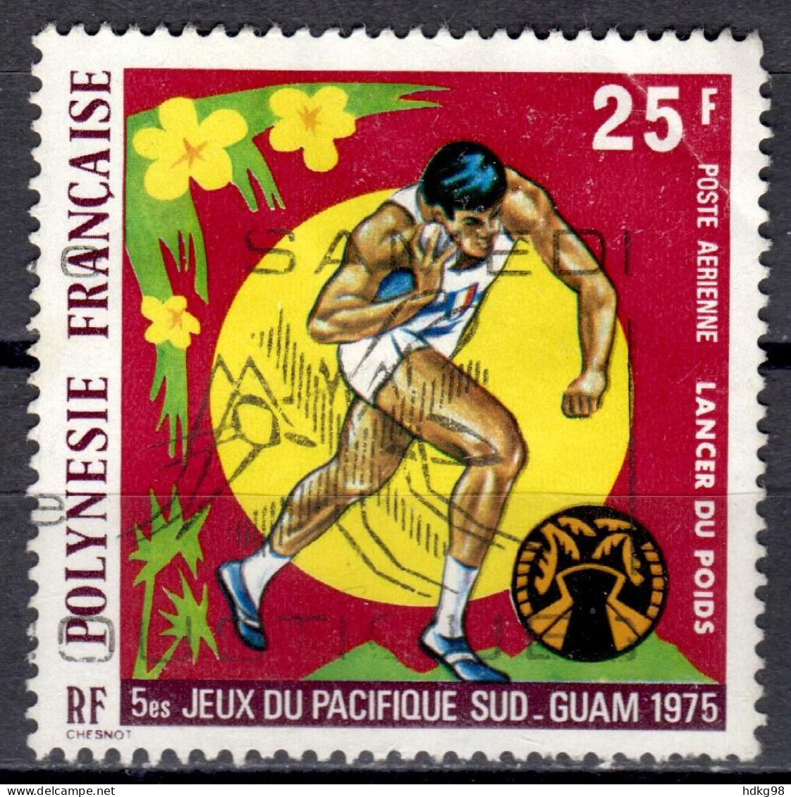 F P+ Polynesien 1975 Mi 198 Kugelstoßer - Used Stamps