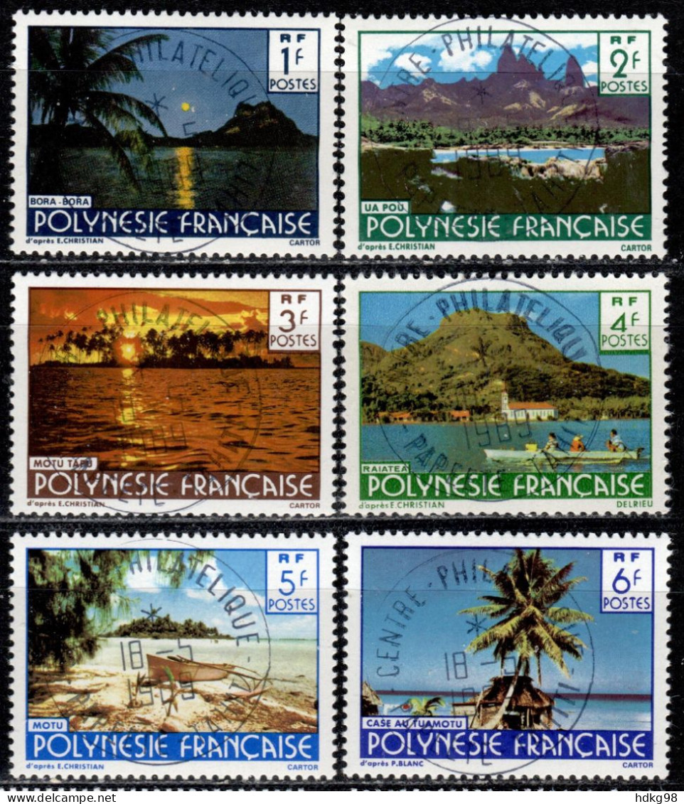 F P+ Polynesien 1979 Mi 278-83 Landschaften - Gebraucht